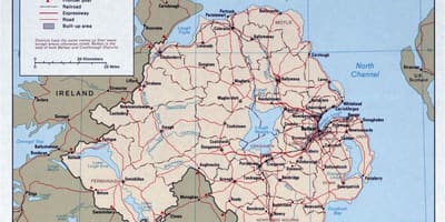 Mapa errepide mapa irlanda eta ipar irlandako
