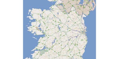 Mapa errepide mapa mendebaldeko irlanda
