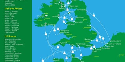 Mapa ferry ibilbide irlanda