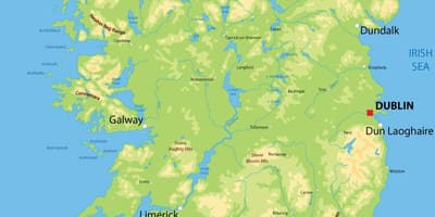 Erliebe mapa irlandako