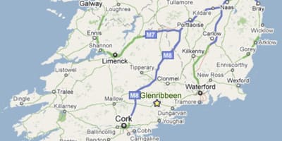 Mapa south west coast irlanda