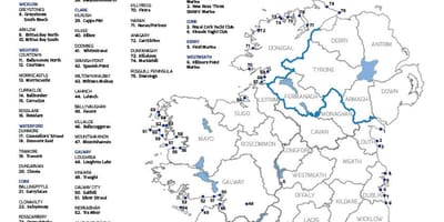Hondartza onena irlandako mapa