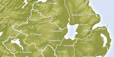 Mapa ibaiak ipar irlandako