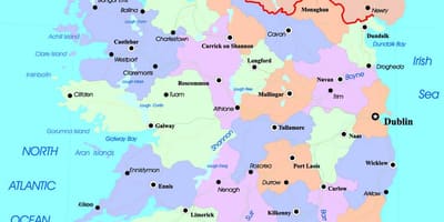 Mapa politikoa irlanda eta ipar irlandako