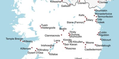 Irlanda ibilbideak mapa