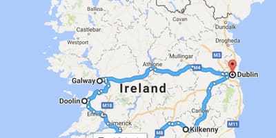 Mapa irlanda bidaia-planifikatzailea