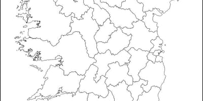 Hutsik mapa irlandako county mugak