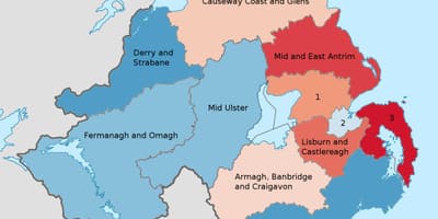 Ipar irlandako mapa batean