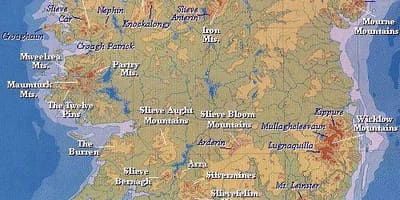 Mapa irlandako mendi 
