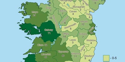 Mapa irlandako geografia 
