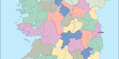 Mapa irlandako mapa bektorea
