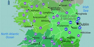 Mapa koloretsu mapa irlandako
