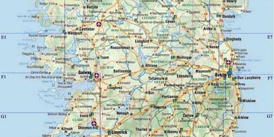 Mapa zehatza hegoaldeko irlanda