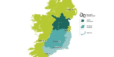 Mapa mapa irlanda ekialdeko kostaldean