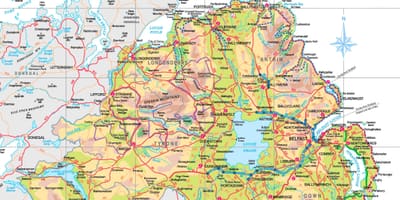 Ipar irlandako mapan