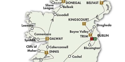 Mapa onena errepide mapa irlandako