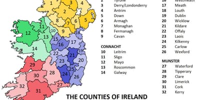 Mapa irlanda erakutsiz probintzien