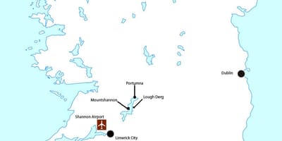 Mapa shannon aireportua irlanda